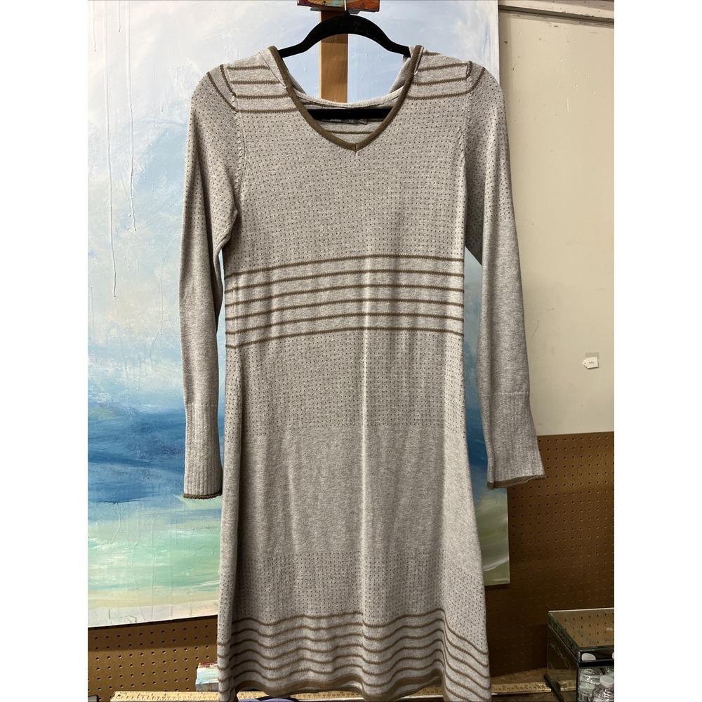 Prana Organic Cotton XS Gray Sweater Dress